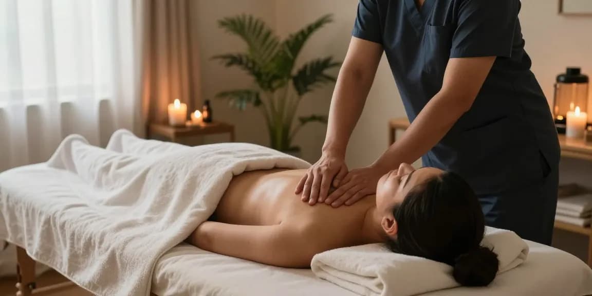 Relaxing 구리출장안마 session with therapist and calming ambiance