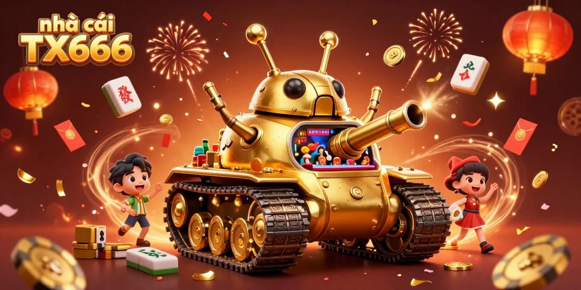 Experience thrilling action at nhà cái TX666 with engaging casino elements and festive decorations.