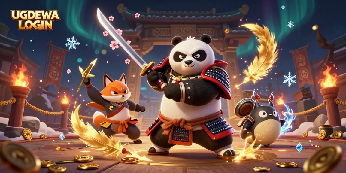 Engage with the exciting UGDEWA LOGIN platform, where samurai panda and ninja fox embody the thrill of winning.