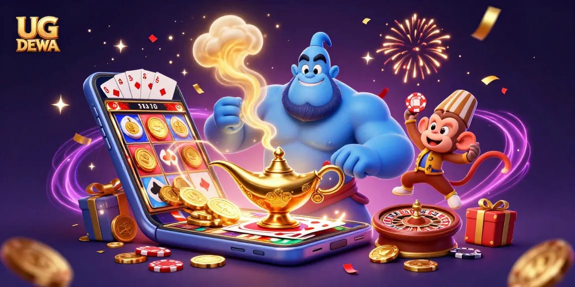 Experience big wins at UG DEWA with colorful slot games and golden jackpots in an exciting casino world.