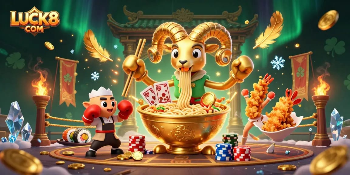 Engage with the thrilling scenes at LUCK8 COM, where vibrant casino characters bring excitement to online gaming.