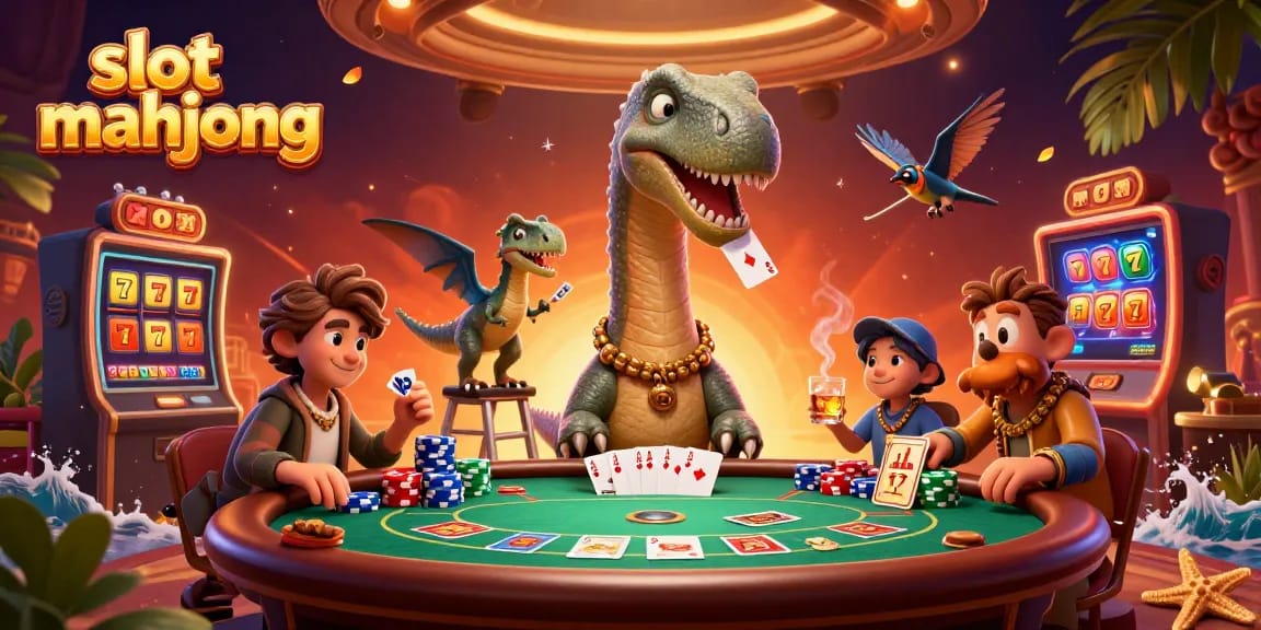 Engage with thrilling slot mahjong action featuring vibrant casino scenes and dynamic characters.