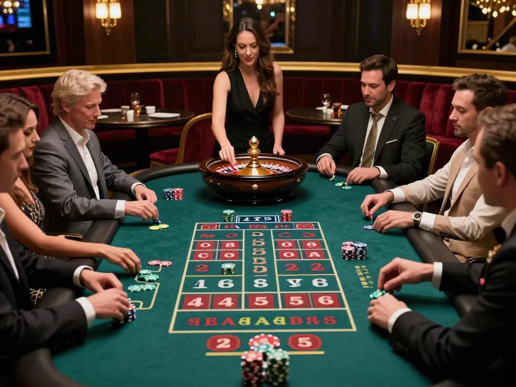 Experience the thrill of betting at 9bet's luxurious roulette table featuring vibrant gameplay.