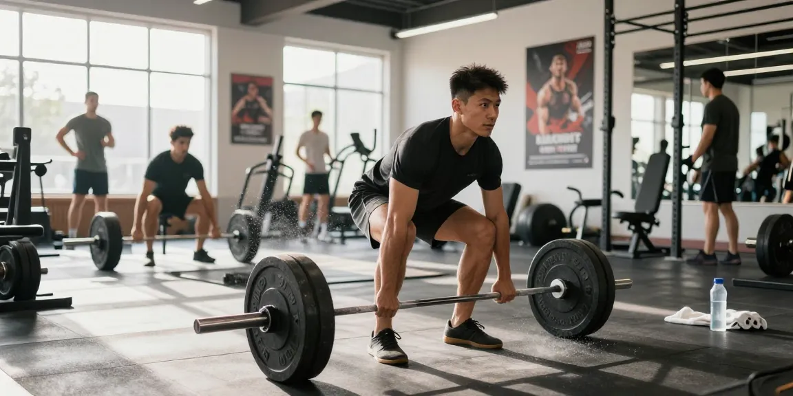 Sportler im modernen Fitnessstudio beim Heben von Gewichten, symbolisiert Stärke und Hingabe, repräsentiert Anabolika Shop Deutschland.