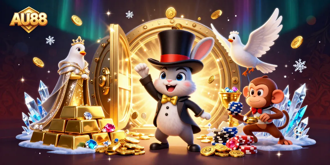 Win big at AU88 with this captivating illustration of magical casino fun!