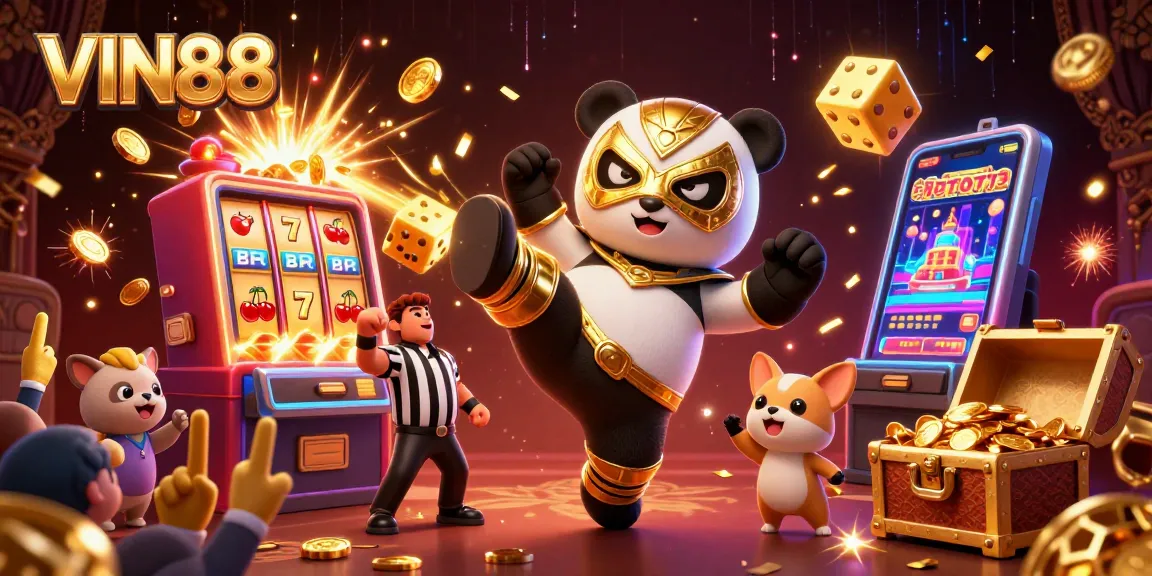 Experience thrilling gameplay at VIN88 with a vibrant casino-themed scene full of excitement.