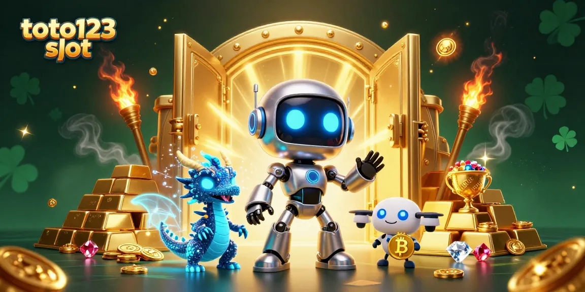 Engage with thrilling toto123 slot gameplay featuring a vibrant 3D scene of characters and casino elements.