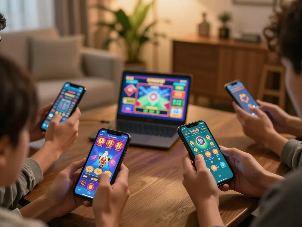 Experience thrilling SC88 game from mobile devices in a cozy home setting with vibrant graphics.