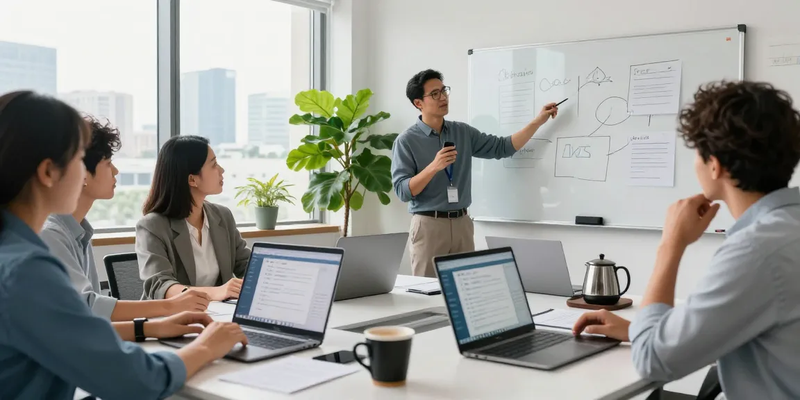 Download WPS Office for productivity, showcasing a collaborative office atmosphere.