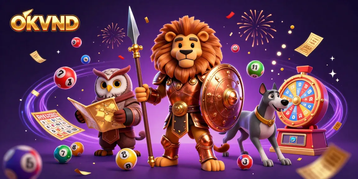 Engage with OKVND's exciting lottery experience with our animated scene featuring dynamic game elements and characters.
