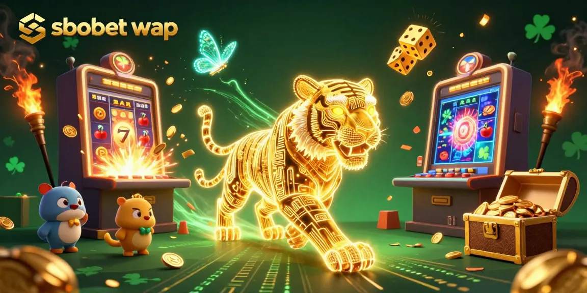 Experience sbobet wap with an immersive 3D digital casino filled with vibrant gaming elements.