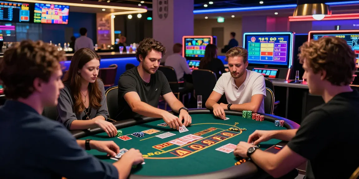 B52 đăng nhập scene showcasing players engaging in online casino games at a vibrant casino environment with lively atmosphere.