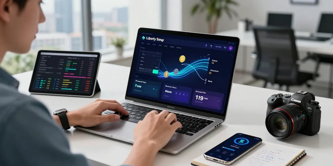 Users engaging with libertyswap in a high-tech financial environment with dynamic asset swapping across multiple blockchains.