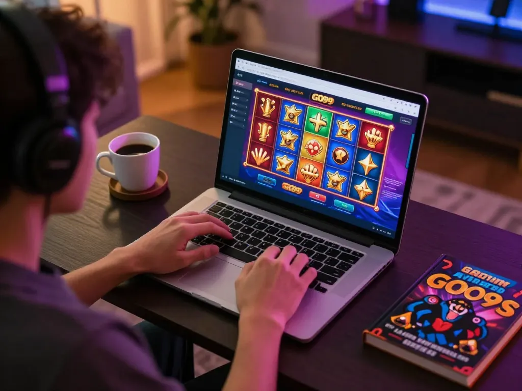 Engaging gameplay at Go99 casino showcased on a laptop screen with vibrant visuals.