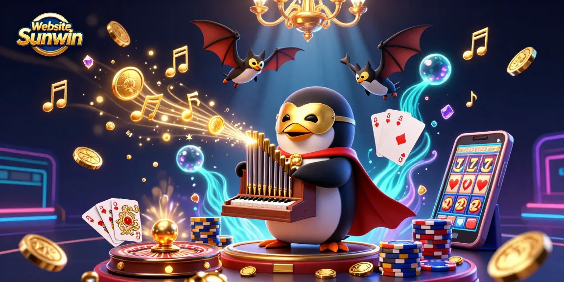 Engage with Website Sunwin to win in a vibrant casino adventure featuring a penguin organist!