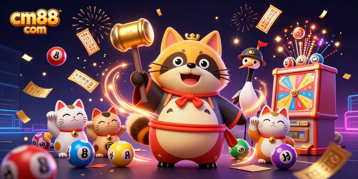 Experience the fun at cm88 com with vibrant gaming elements and lucky characters in dynamic celebration!