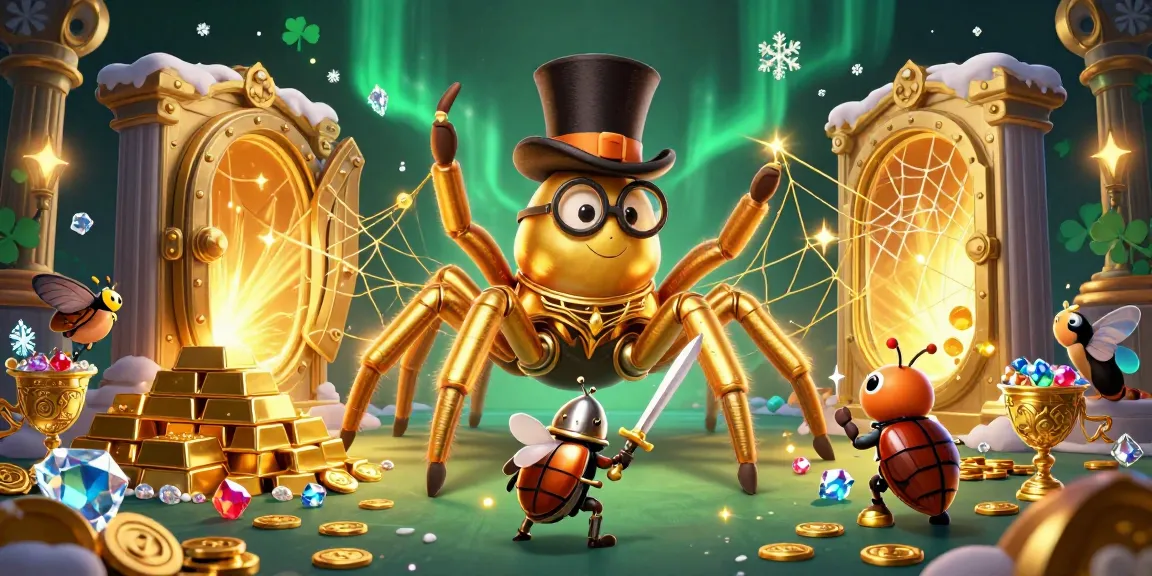 Engage with XOILAC for thrilling casino adventures alongside a golden tarantula and brave beetle knight.