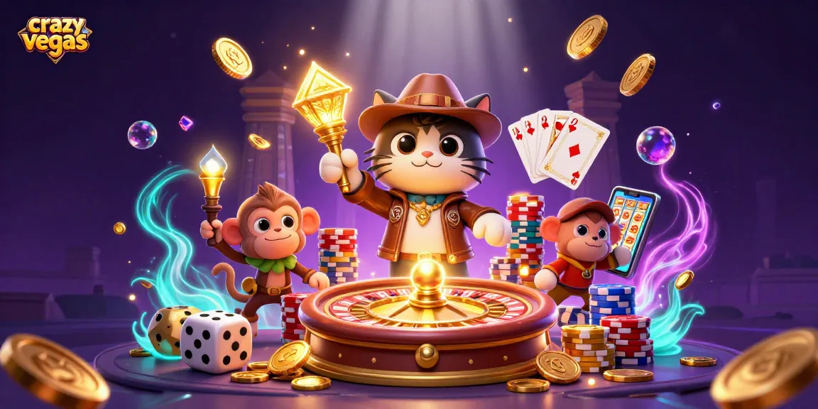 Spin to win with crazyvegas as the explorer cat uncovers treasures in a dazzling casino