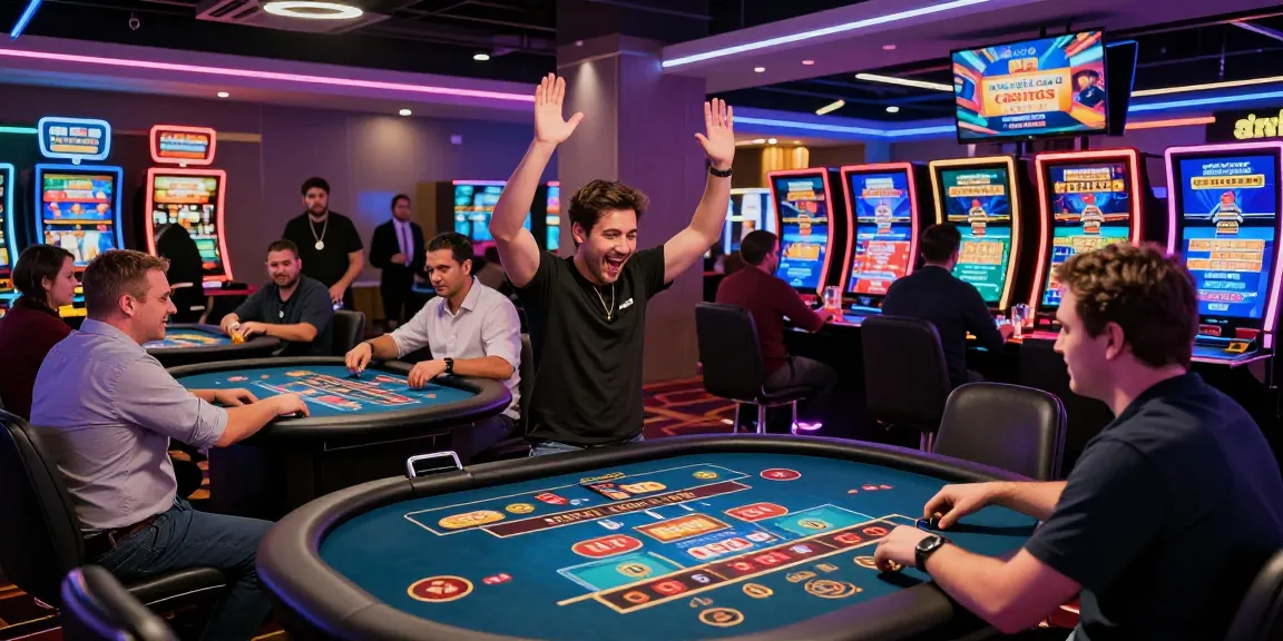 Exciting scene of players enjoying new credit card casinos at https://ibn.org.uk, featuring interactive games, neon lights, and vibrant atmosphere.