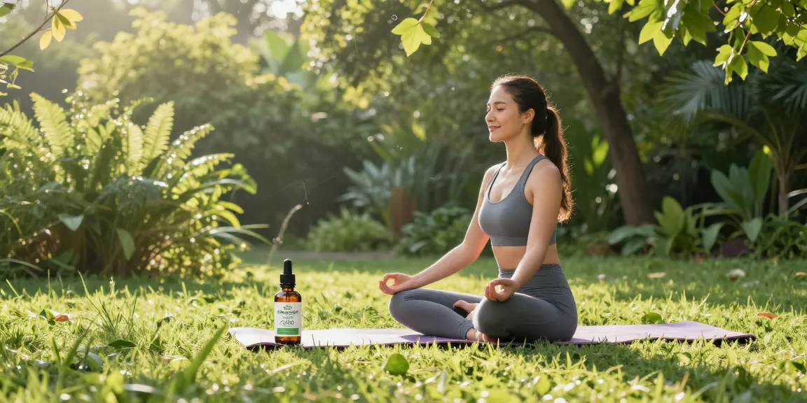 Ministry of Cannabis CBD oil in serene outdoor meditation scene promoting natural wellness and relaxation.
