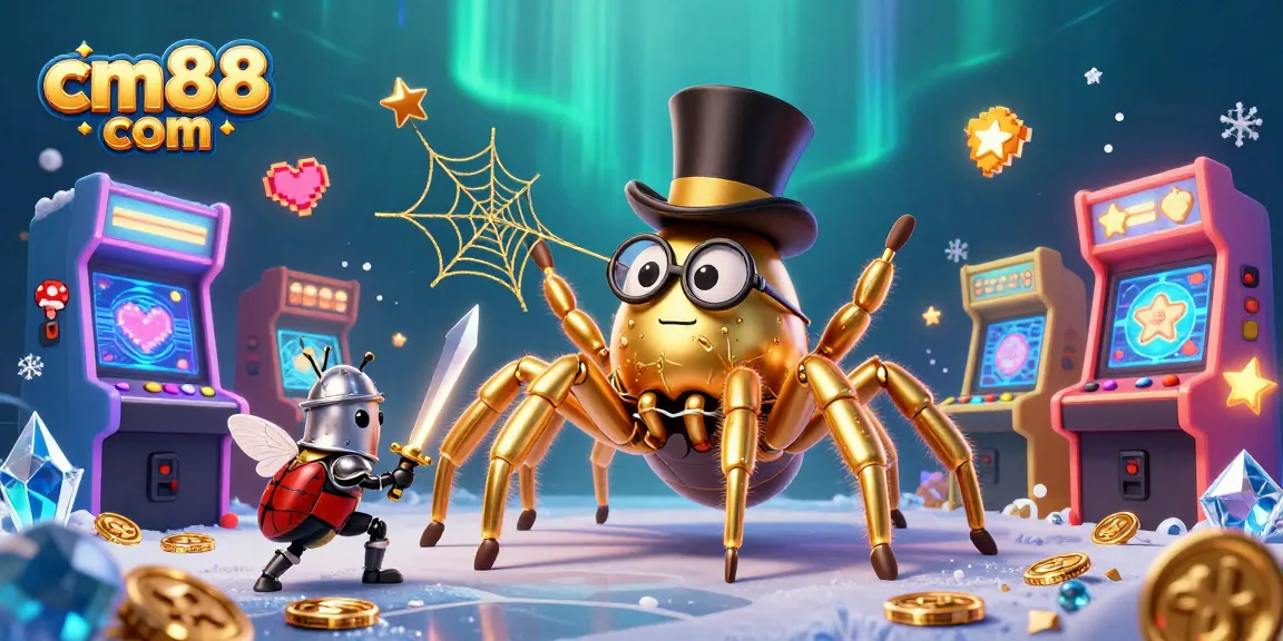 Engage with cm88 com's thrilling casino adventure featuring a golden tarantula and beetle knight.