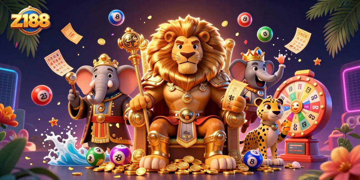 Experience exciting games with z188's vibrant lottery elements and royal characters.