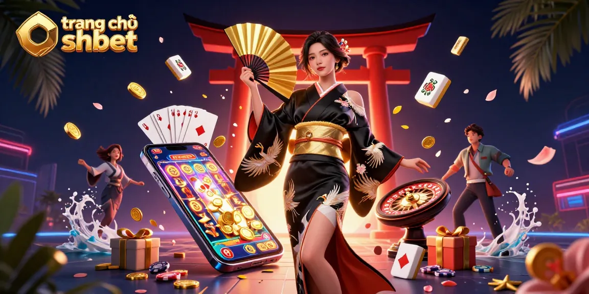 Engage with trang chủ shbet through vibrant casino illustration showcasing games and festive atmosphere.