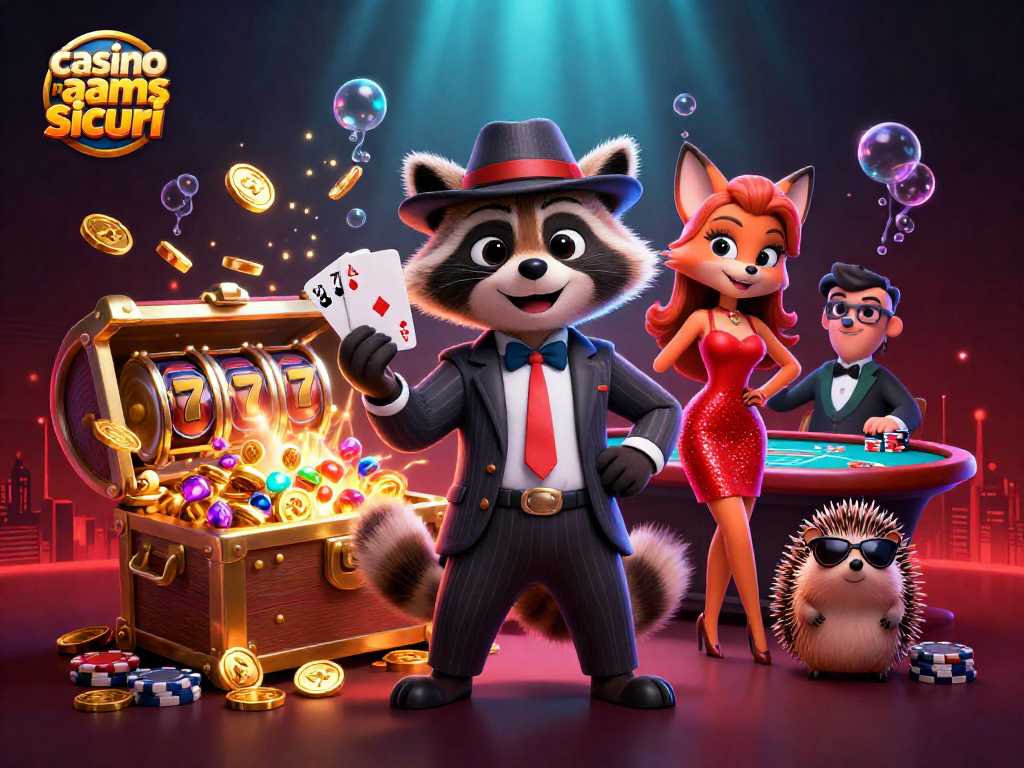 Gioca e vinci nei migliori casino non aams sicuri con stile e divertimento, in un'illustrazione vibrante.