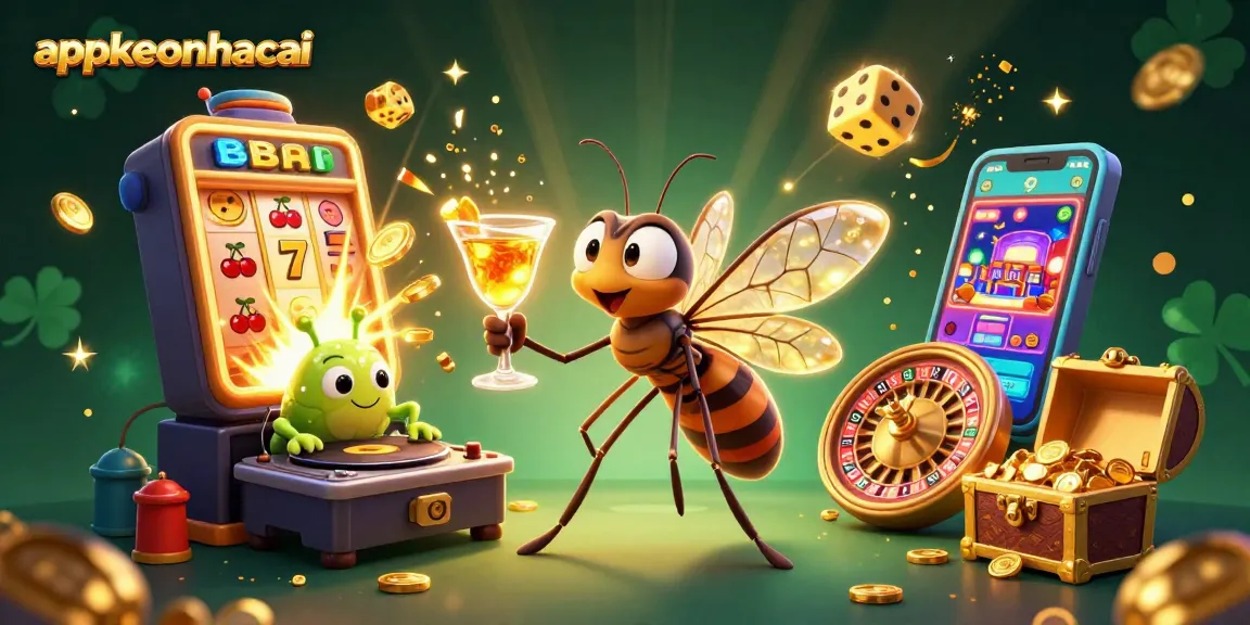Experience thrilling gameplay at appkeonhacai with a captivating illustration of casino characters and elements.