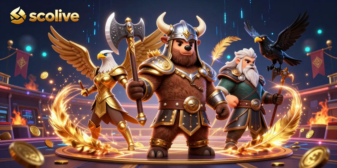 Socolive enhances sports betting experiences, featuring a dynamic Viking berserker character amidst vibrant betting tokens.