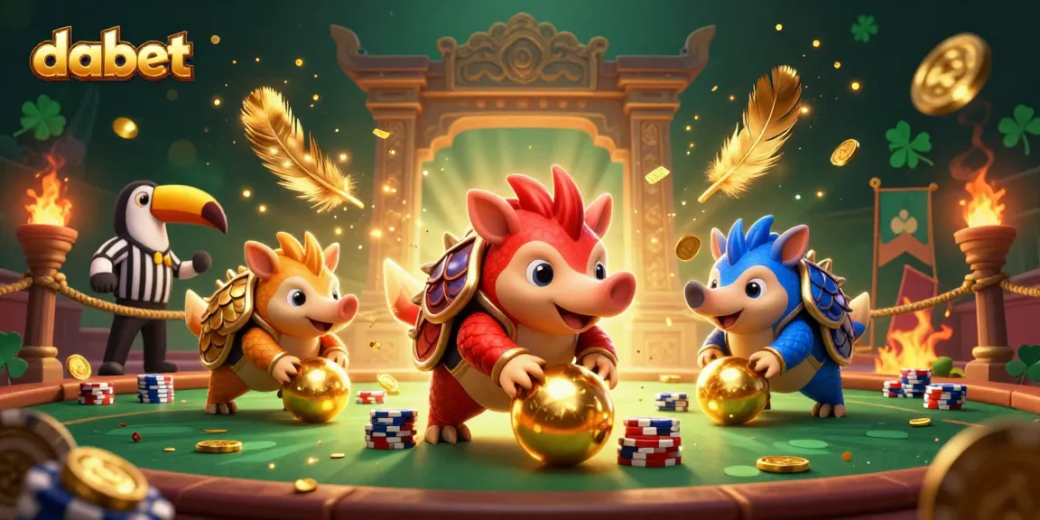 dabet's thrilling showdown features rival pangolins battling through poker chips, symbolizing the excitement of online gaming.