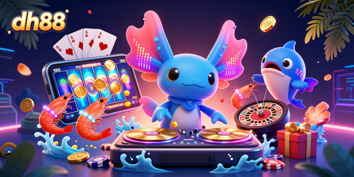 Experience the dynamic world of dh88 with vibrant characters and exciting gambling elements in one scene.