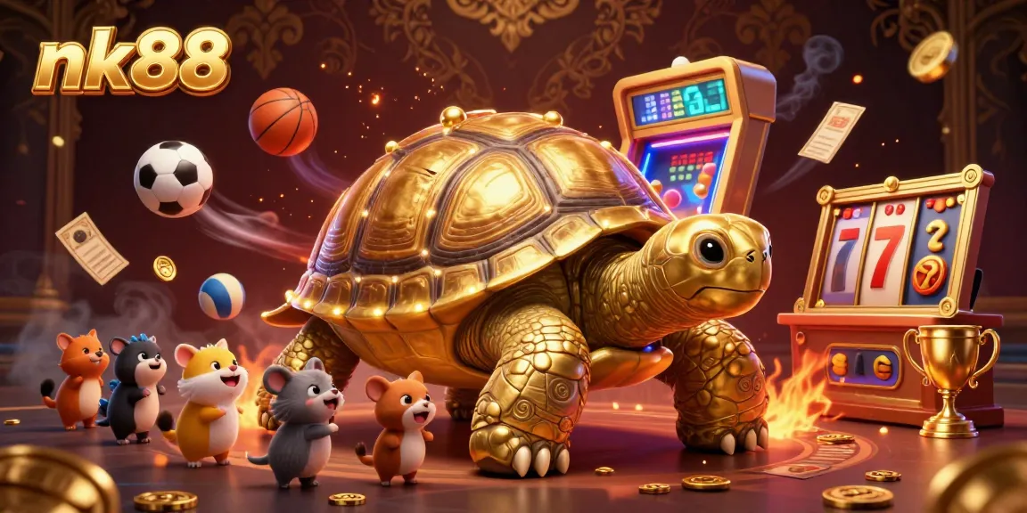 Experience exciting game features at nk88 with vibrant animations and gold-themed elements.