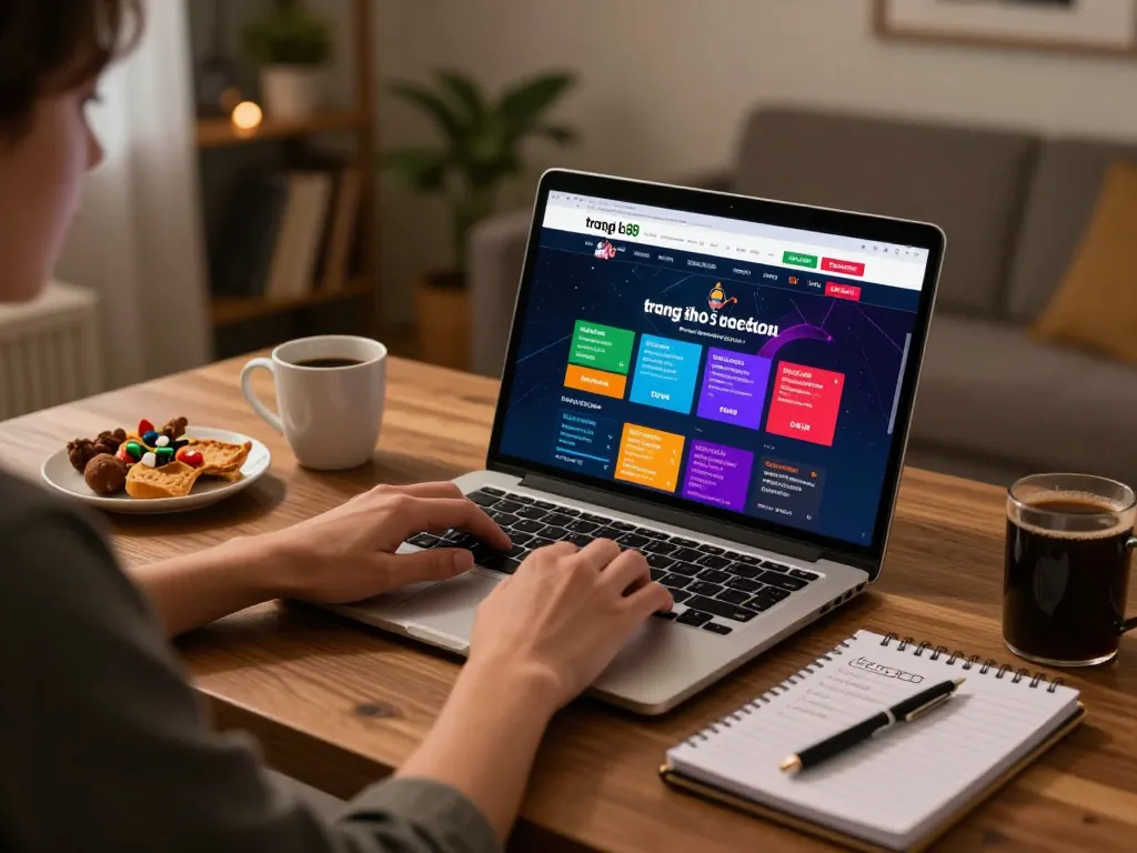 Engaging online gambling scene featuring the trang chủ lc88 interface displayed on a laptop, promoting responsible gaming.