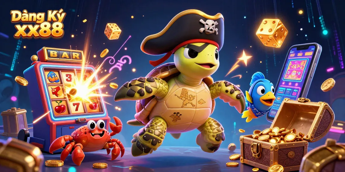 Join the excitement of Đăng Ký xx88 with a vibrant scene of winning slots and ocean treasures.