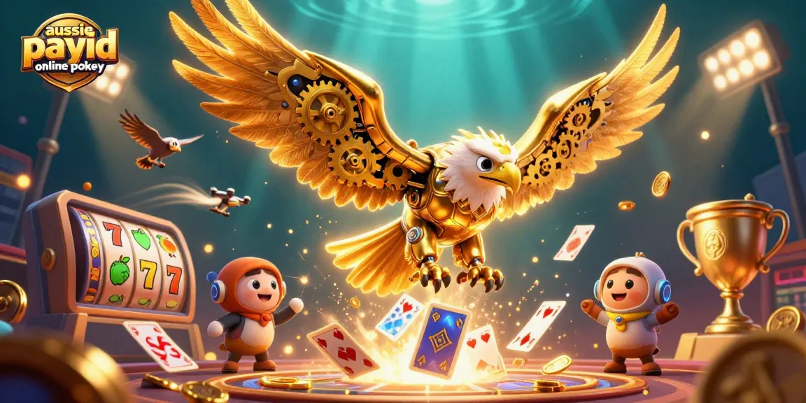 Play thrilling aussie payid online pokies with dynamic golden eagle and vibrant casino elements.