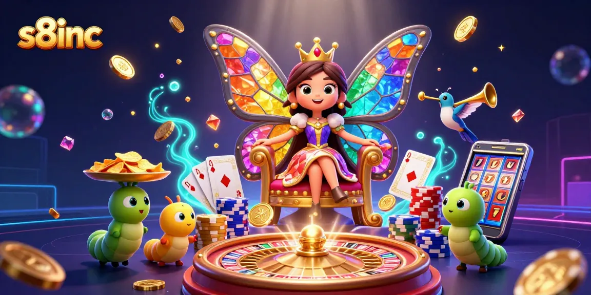 Experience winning excitement at s8inc with a vibrant 3D casino scene featuring games and characters.