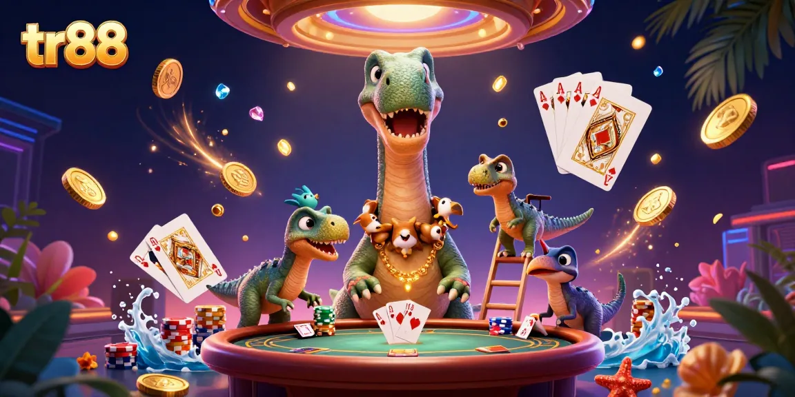 Experience thrilling tr88 gaming with vibrant casino action and casino characters in a vibrant scene.