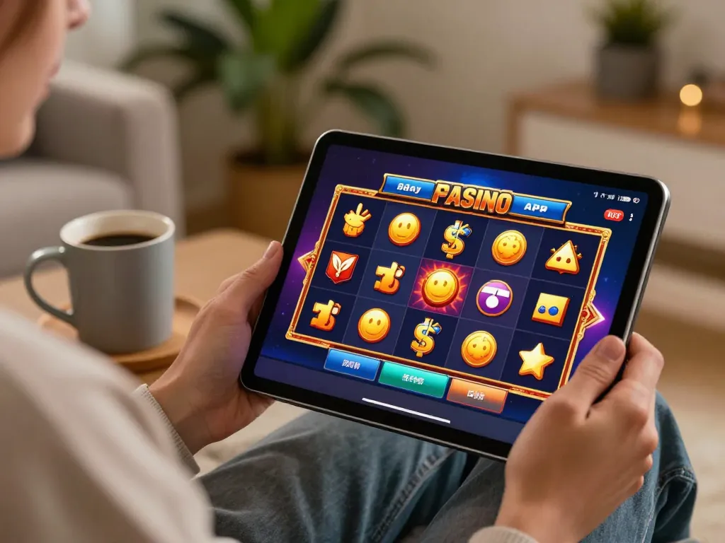 8day casino app displayed on tablet during engaging online gaming session at home