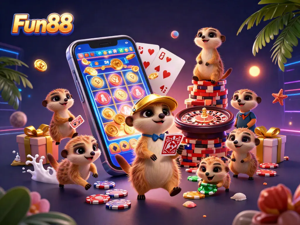 Experience exciting wins with Fun88, a vibrant meerkat casino scene full of games and action.
