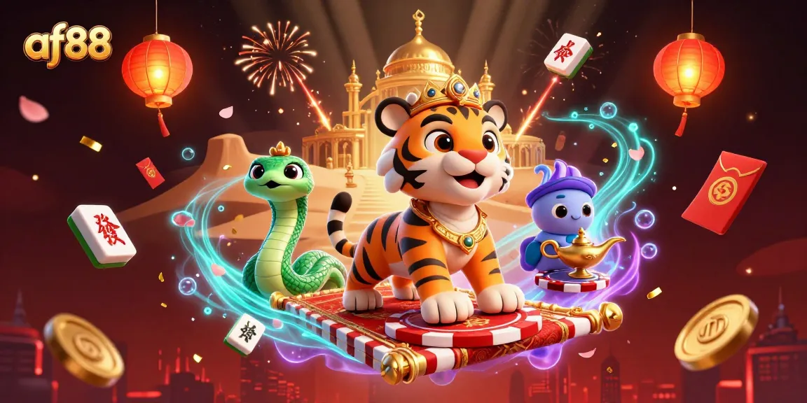 Join the af88 adventure with a lavish casino-themed sultan, poker chips, and magical elements.