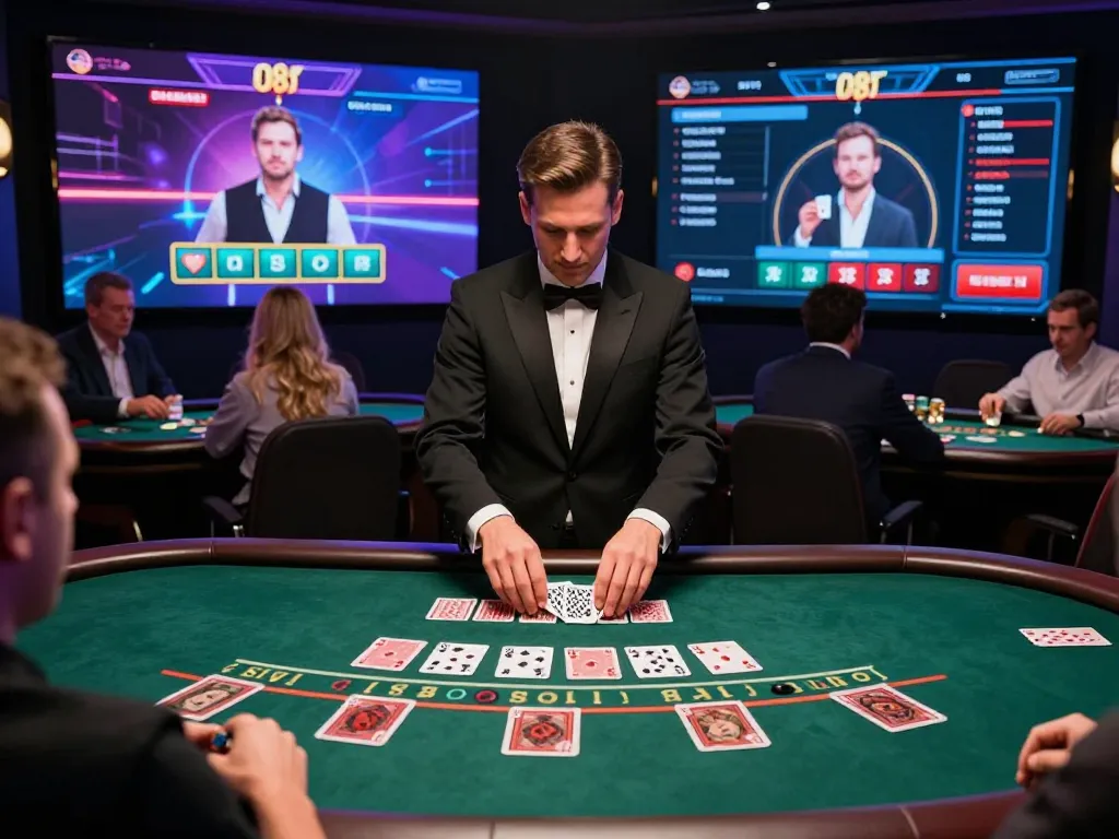 Experience thrilling live blackjack at O8's online casino with engaging dealer action and interactive gameplay.