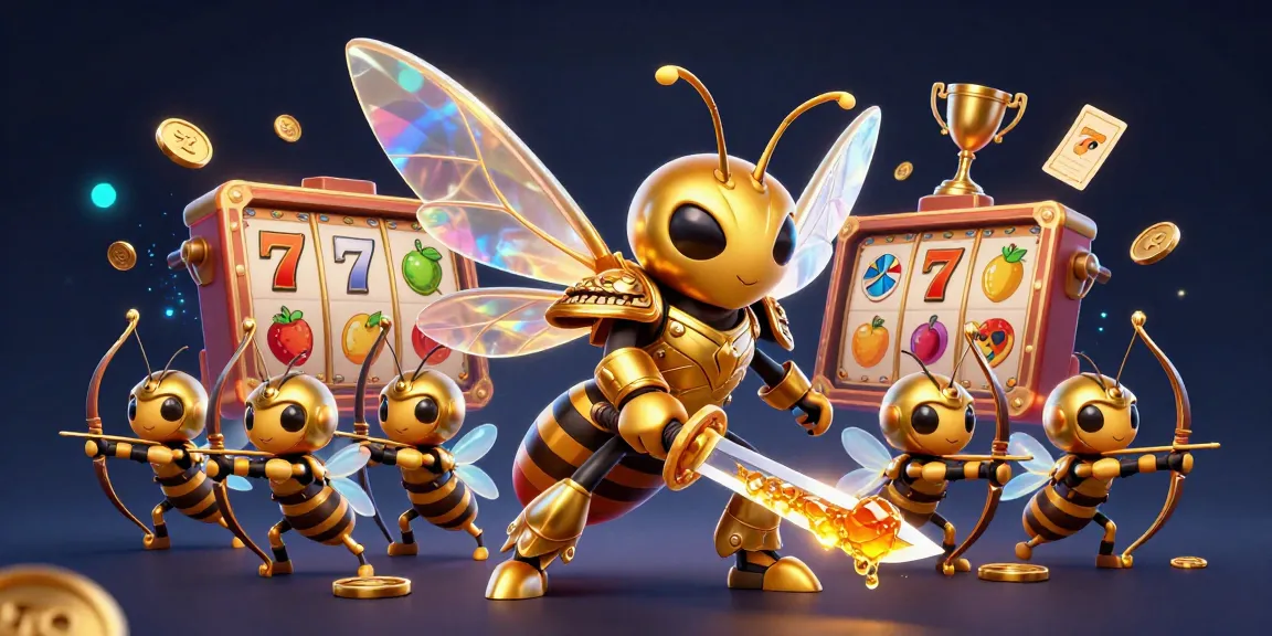 Engage with Space9's vibrant casino scene featuring cartoon hornet warriors amidst dynamic gambling elements.