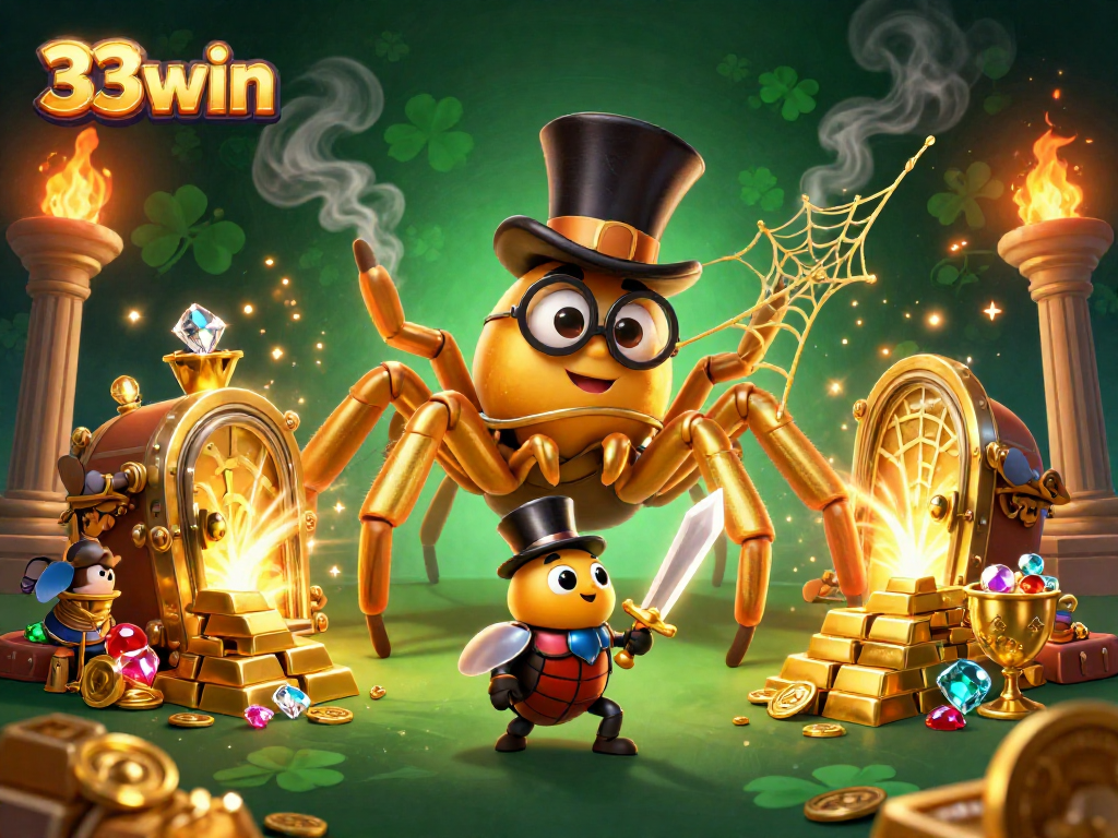 Experience thrilling victories with 33win in a vibrant casino scene full of treasures.