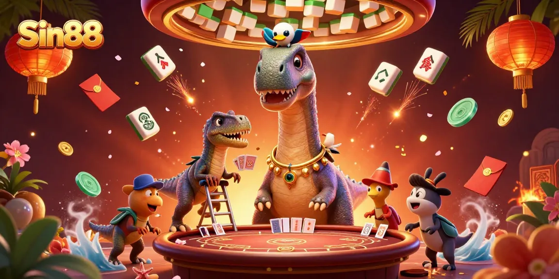 Experience the thrilling world of Sin88 with colorful games and vibrant characters in this lively casino scene.