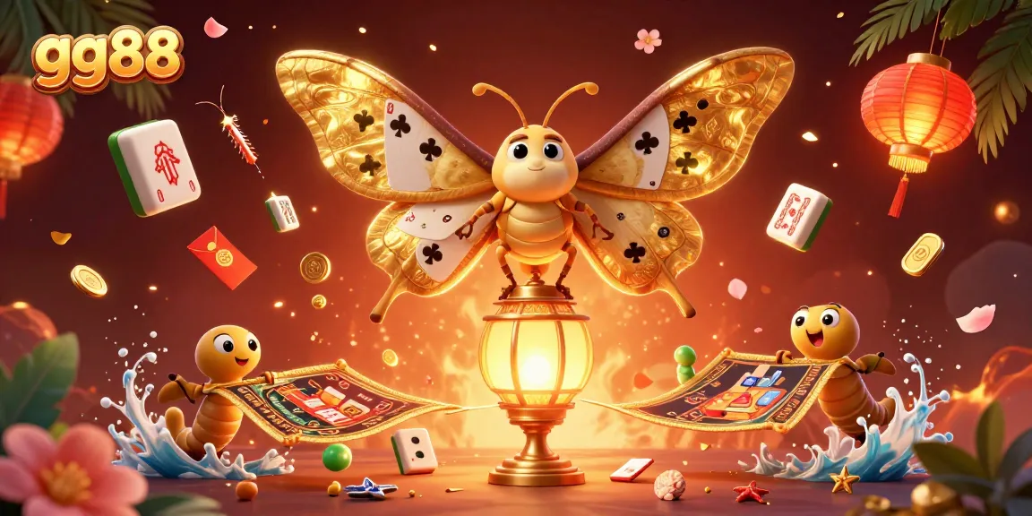 Engage with thrill at gg88, showcasing a vibrant 3D illustration of card suits, lanterns, and casino elements.