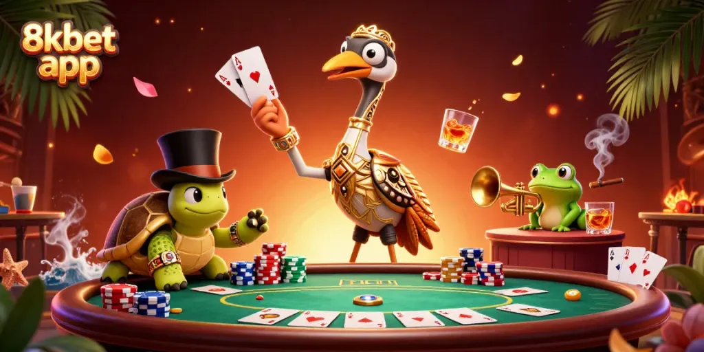 Engage with exciting betting action on the 8xbet app as vibrant characters bring casino games to life.