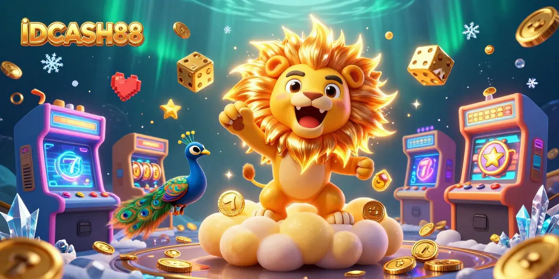 Play exciting slot games at IDCASH88 with vibrant characters and dynamic casino elements.