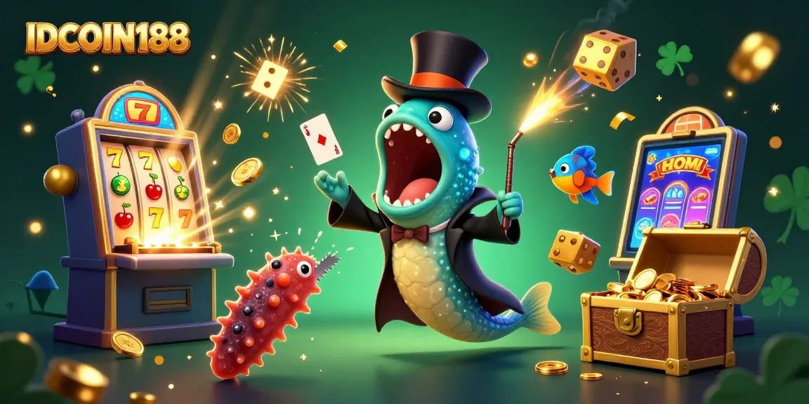 IDCOIN188 showcases a vibrant 3D underwater casino scene with engaging characters and rich game elements.