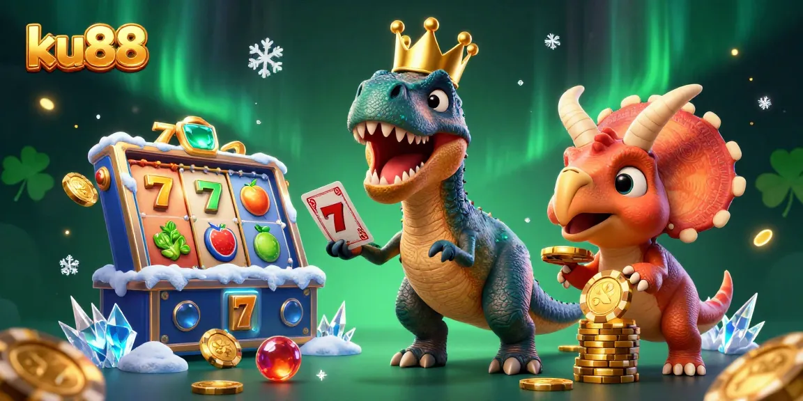 ku88 engages players with a lively casino scene featuring fun dinosaur characters and exciting gaming elements